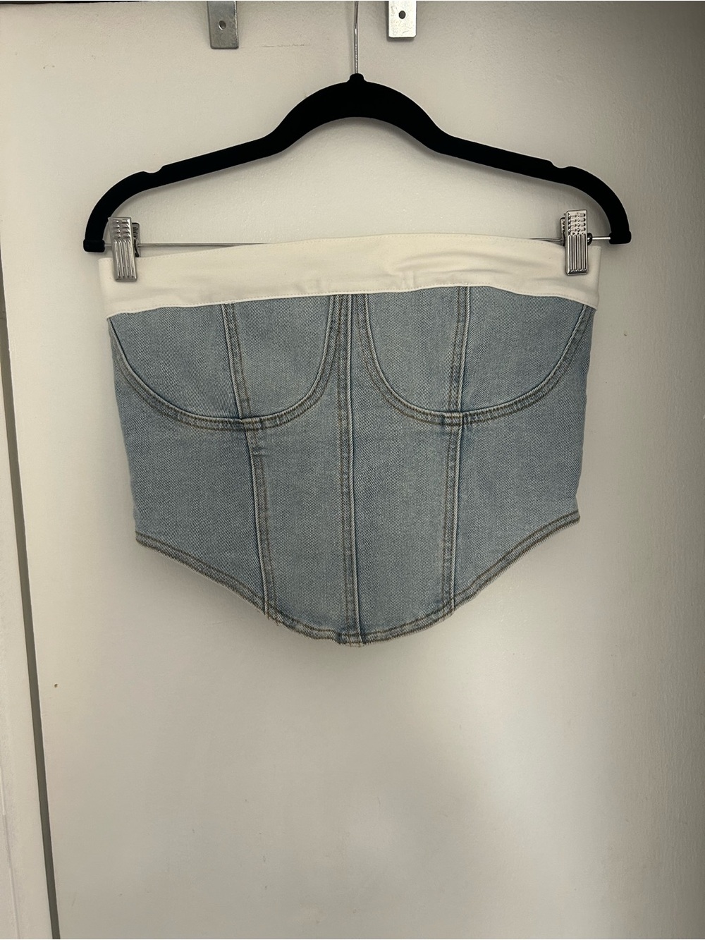 AKIRA SOLO DANCE DENIM CORSET TOP Size Large